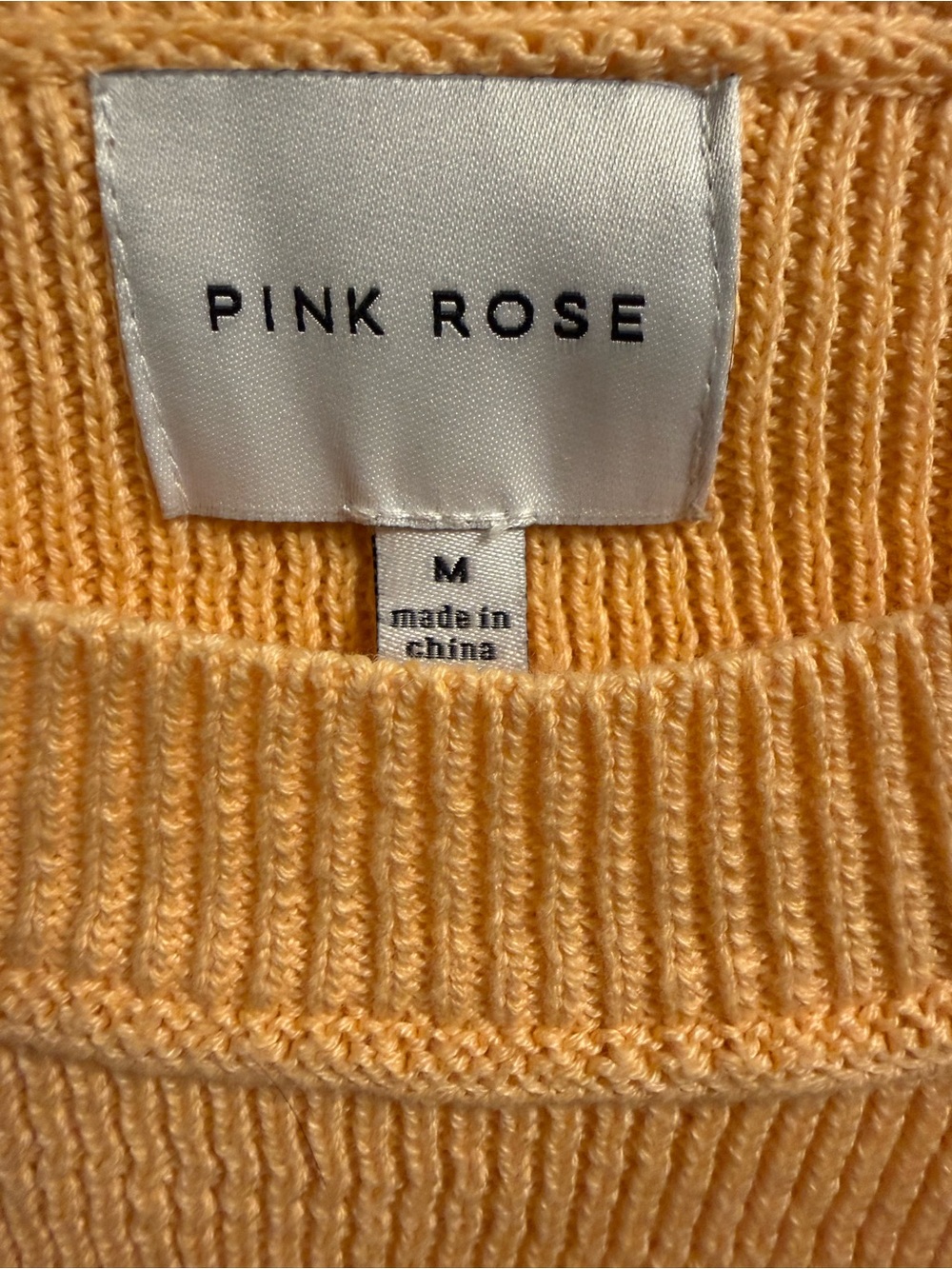 PINK ROSE Women's Crew Neck Sweater in Orange Yellow